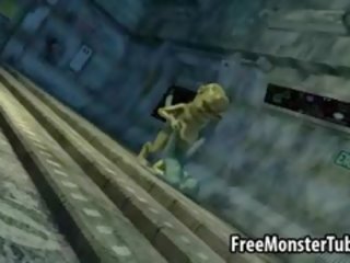 Genit 3d kartun kucing deity mendapat fucked oleh yang mahluk asing
