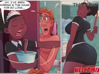 Fucking the great maid&excl; Mop on the maid&excl; The Naughty Animation Comics