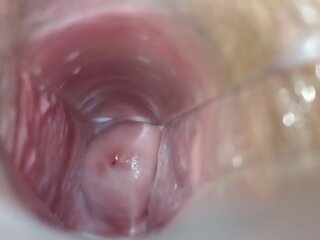 Orgasm inside the vagina close-up