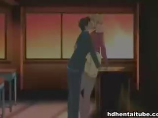魅力的な エロアニメ ブロンド ハード ドリル で すべて 穴
