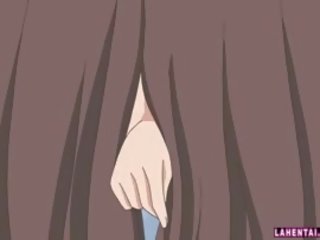 To titted hentai cậu bé tóc nâu fucked lược trong thay đổi phòng
