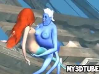 3d ariel nhận fucked lược cứng dưới nước qua ursula